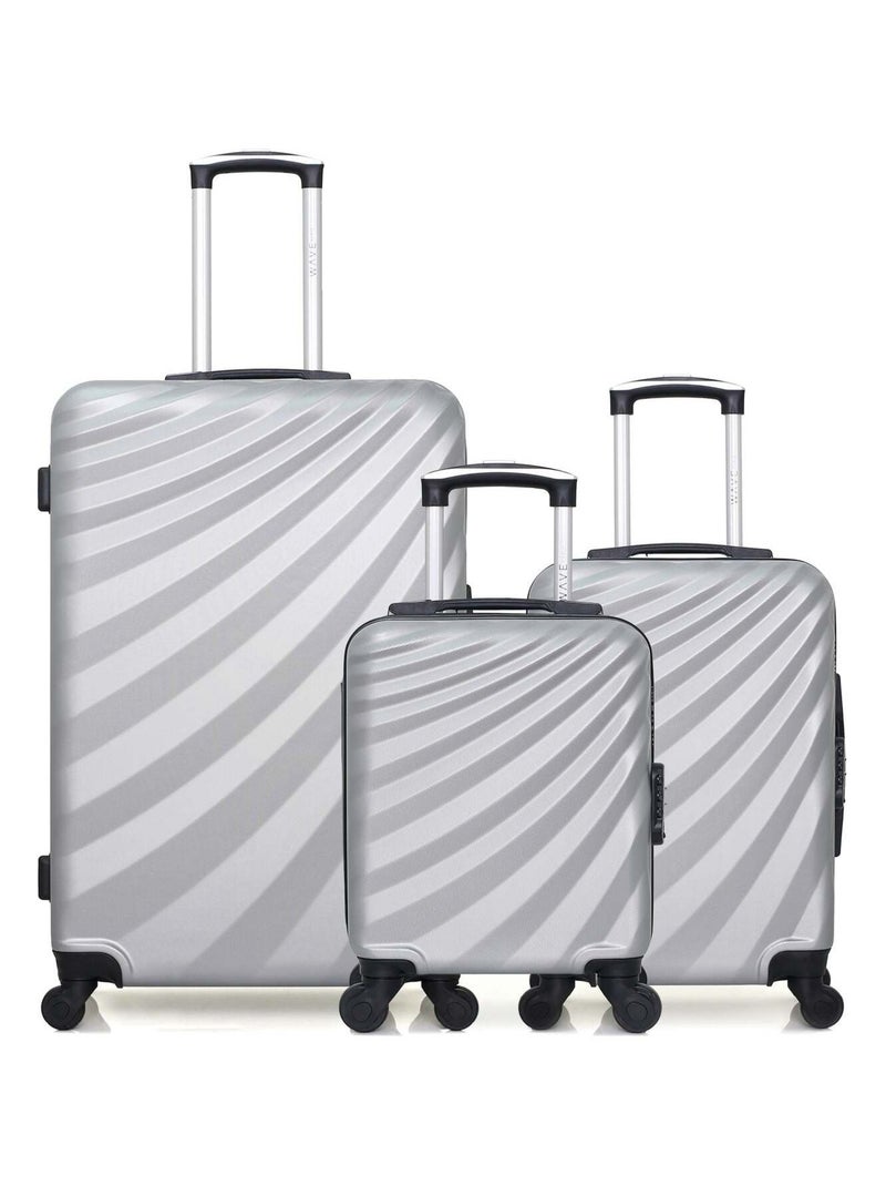 WAVE PARIS - LOT DE 3 - Valises grand format, cabine et cabine XXS DANUBE Gris - Kiabi