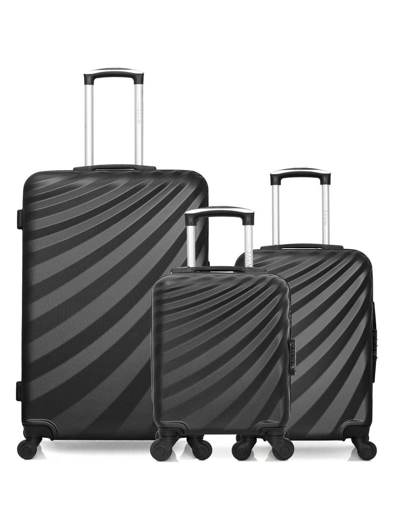 WAVE PARIS - LOT DE 3 - Valises grand format, cabine et cabine XXS DANUBE Noir - Kiabi