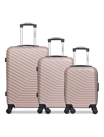 WAVE PARIS - Lot de 3 - Valise Weekend, valise cabine et valise cabine XXS LENA
