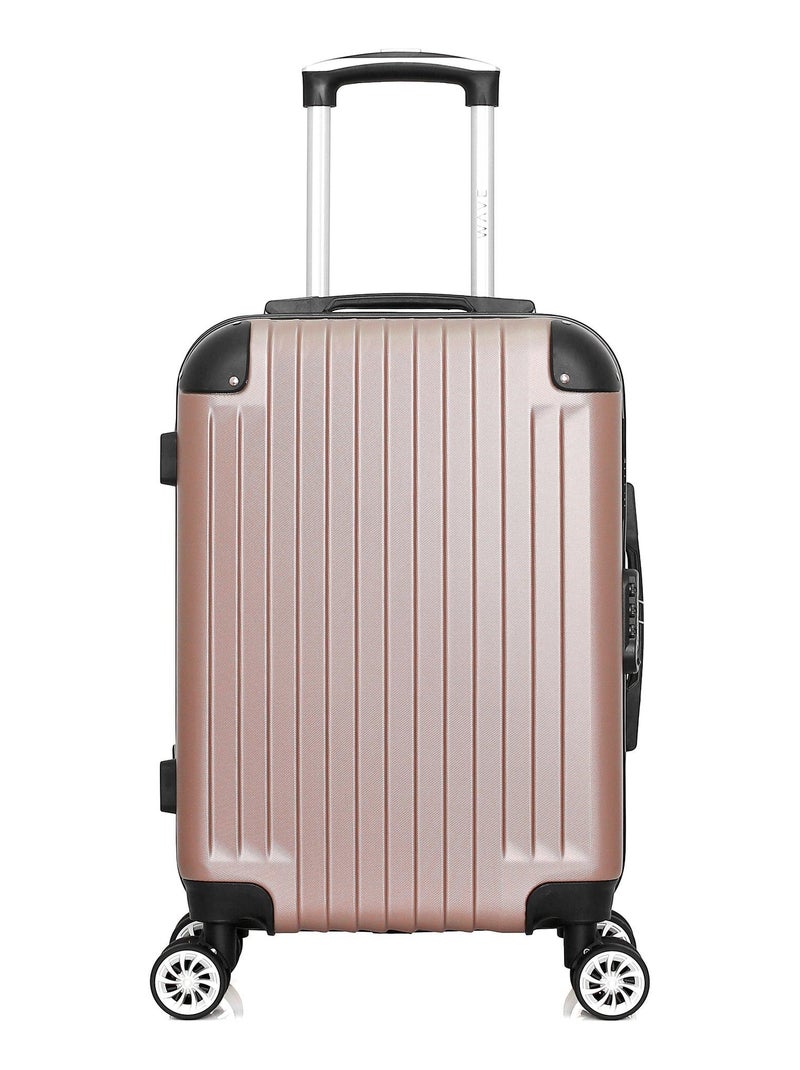 WAVE PARIS - Valise Cabine ABS TAGE 4 Roues 55 cm Rose - Kiabi
