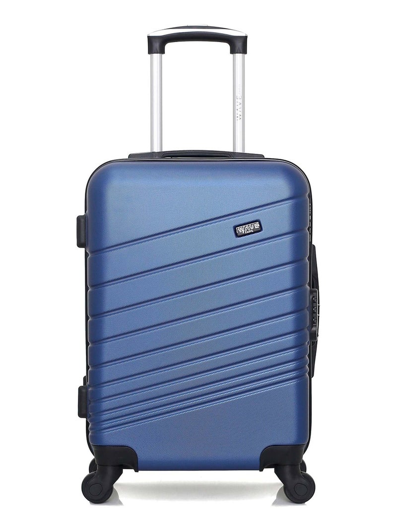 WAVE PARIS - Valise Cabine ABS TIGRE 4 Roues 55 cm Bleu marine - Kiabi
