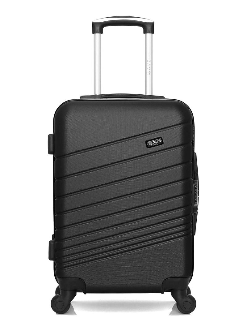 WAVE PARIS - Valise Cabine ABS TIGRE 4 Roues 55 cm Noir - Kiabi