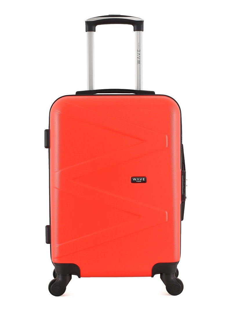 WAVE PARIS - Valise Cabine AMAZONE 55 cm 4 Roues Orange corail - Kiabi