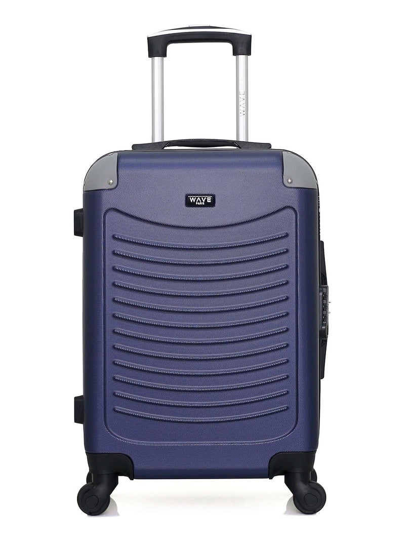 WAVE PARIS - Valise Cabine CONGO 55 cm 4 Roues Bleu marine - Kiabi