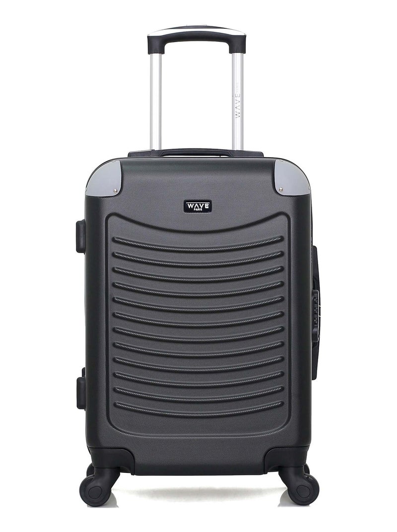 WAVE PARIS - Valise Cabine CONGO 55 cm 4 Roues Noir - Kiabi