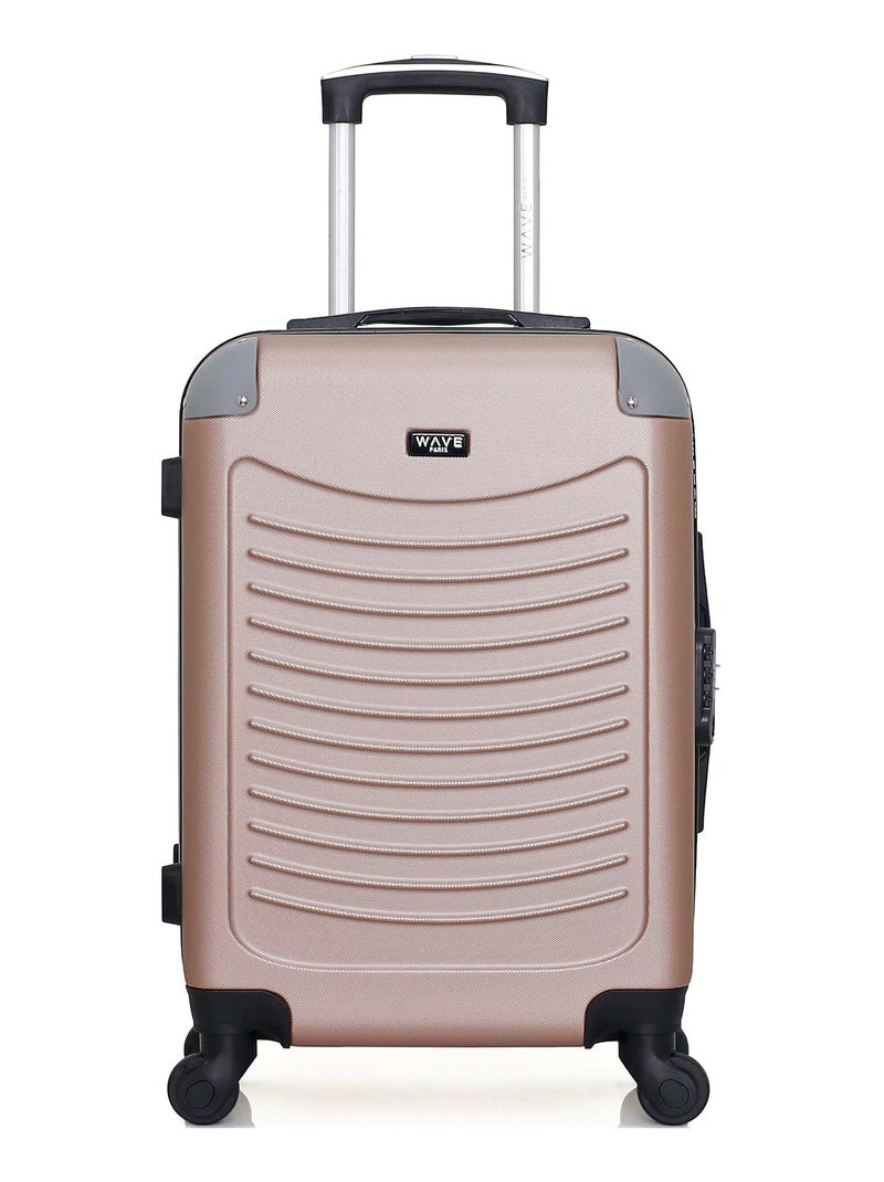 WAVE PARIS - Valise Cabine CONGO 55 cm 4 Roues Rose clair - Kiabi