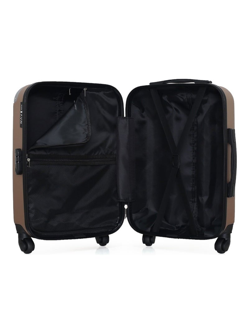 WAVE PARIS - Valise Cabine CONGO 55 cm 4 Roues Rose Métal - Kiabi