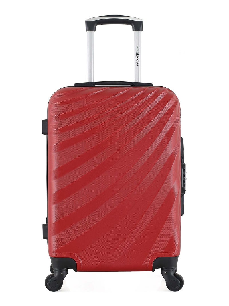 WAVE PARIS - Valise Cabine DANUBE 55 cm 4 Roues Bordeaux - Kiabi