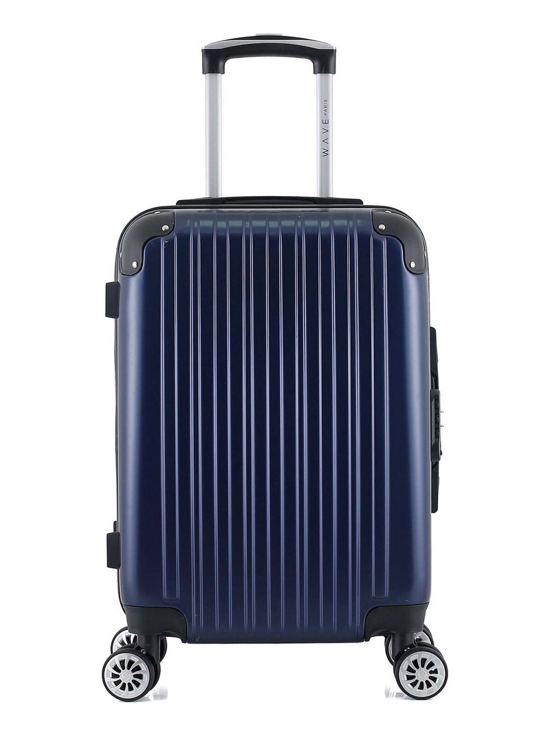 WAVE PARIS - Valise Cabine DENALI 55 cm 4 Roues Bleu marine - Kiabi