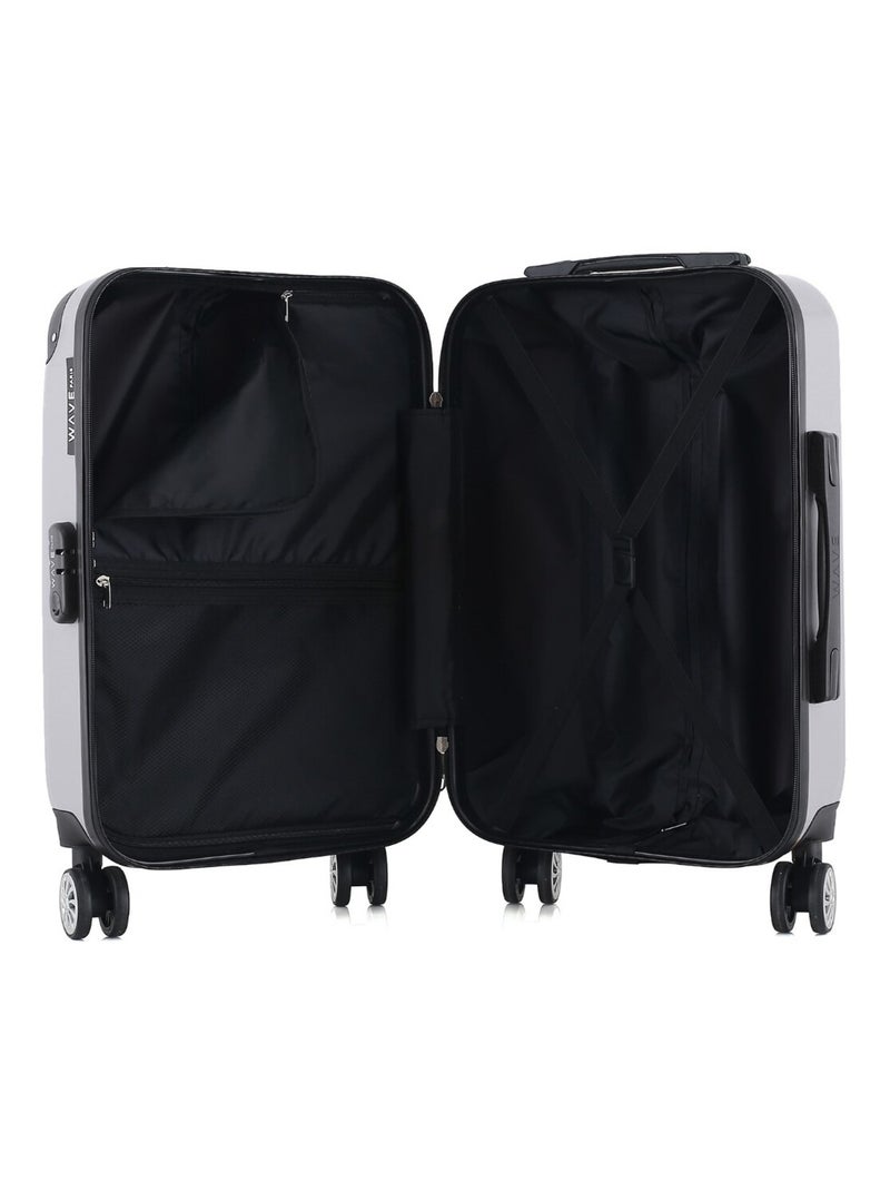WAVE PARIS - Valise Cabine DENALI 55 cm 4 Roues Gris - Kiabi