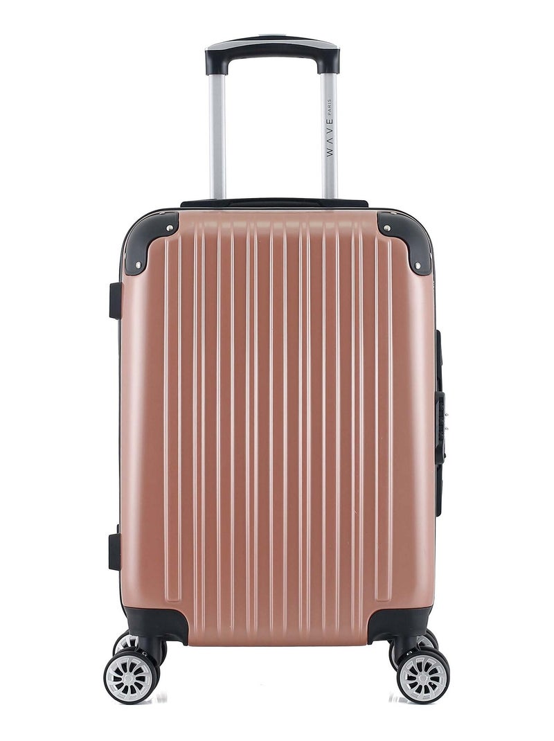 WAVE PARIS - Valise Cabine DENALI 55 cm 4 Roues Rose clair - Kiabi