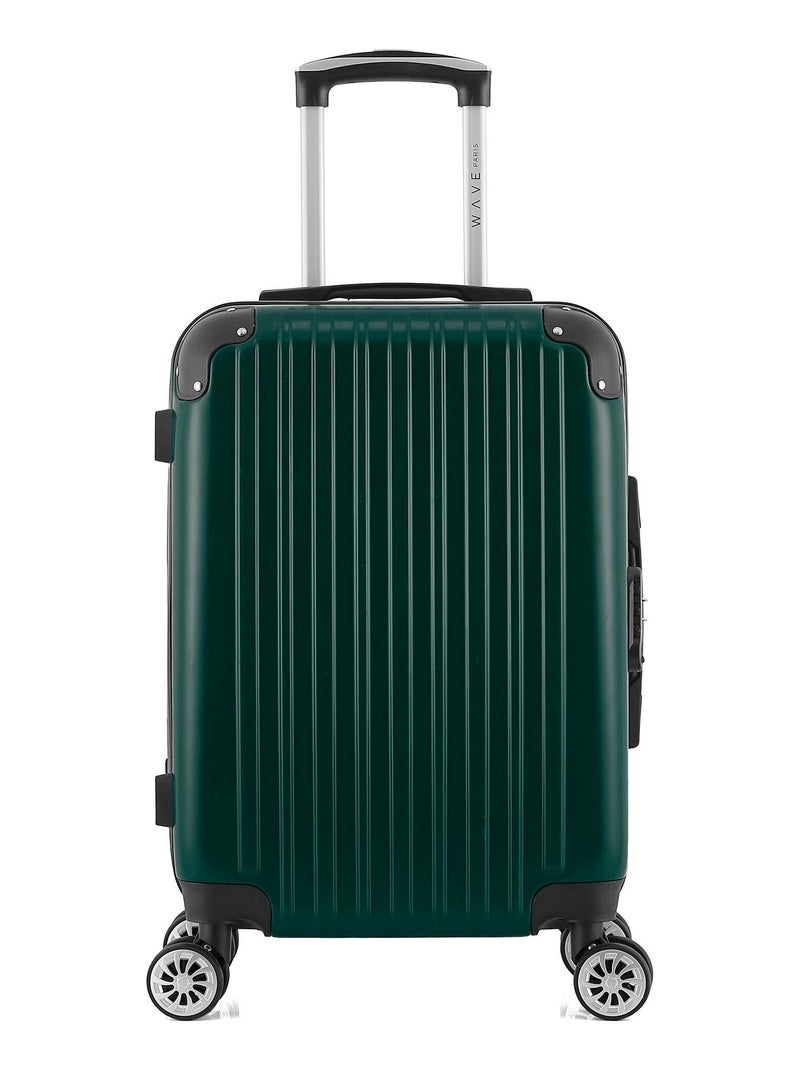 WAVE PARIS - Valise Cabine DENALI 55 cm 4 Roues Vert foncé - Kiabi