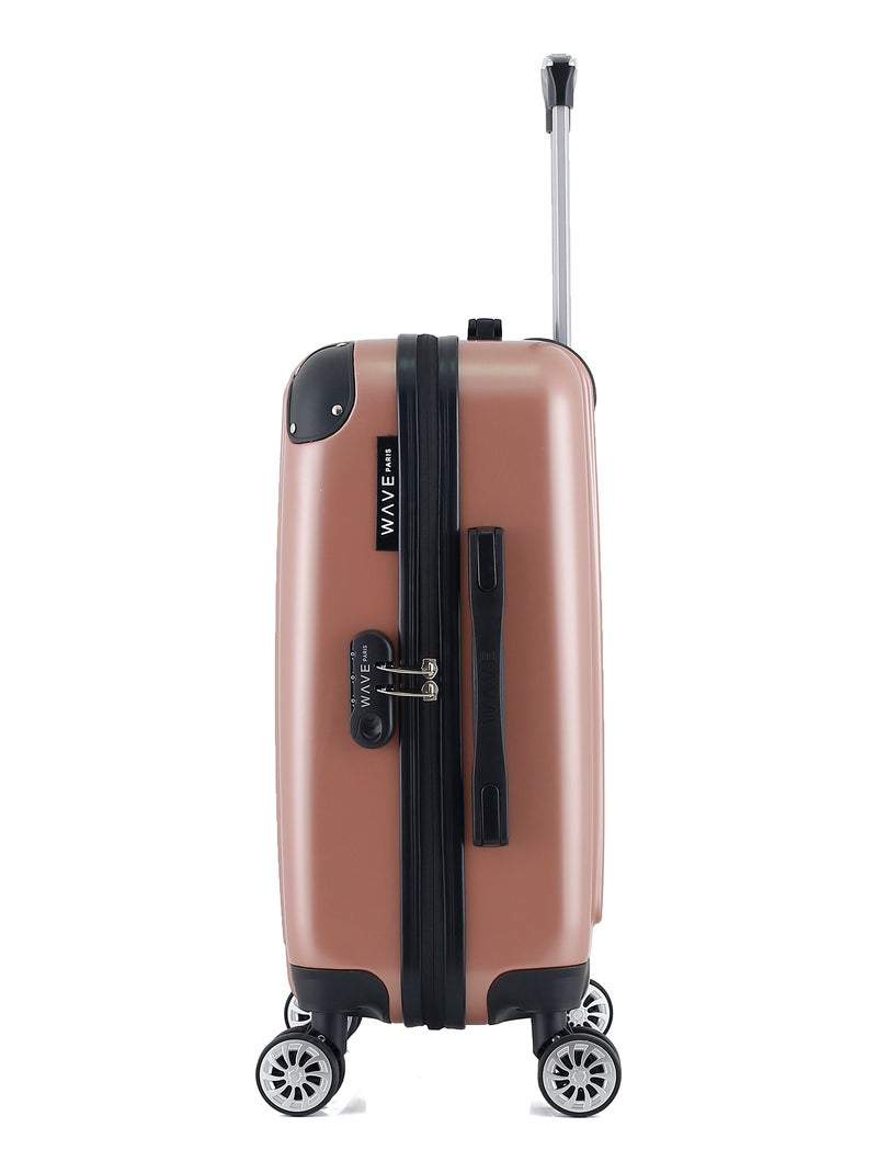 WAVE PARIS - Valise Cabine DENALI Rose Métal - Kiabi