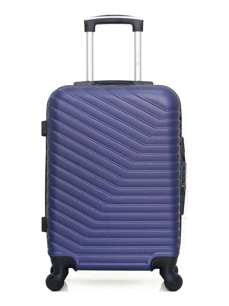 WAVE PARIS - Valise Cabine LENA 55 cm 4 Roues Bleu marine - Kiabi