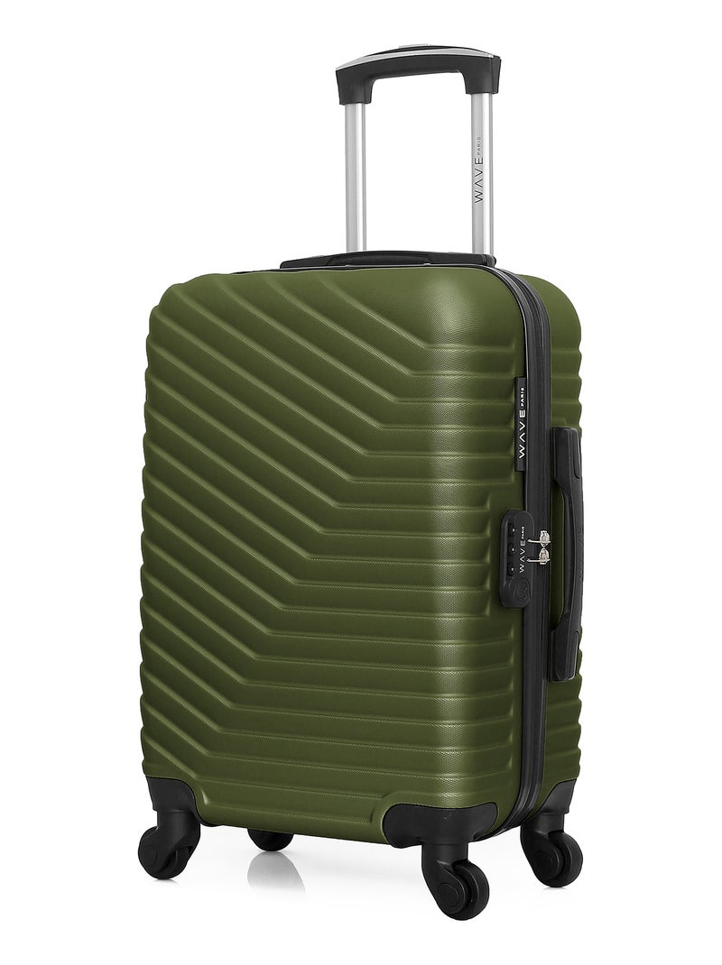 WAVE PARIS - Valise Cabine LENA 55 cm 4 Roues Kaki - Kiabi