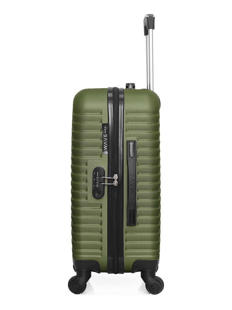 WAVE PARIS - Valise Cabine LENA 55 cm 4 Roues Kaki - Kiabi