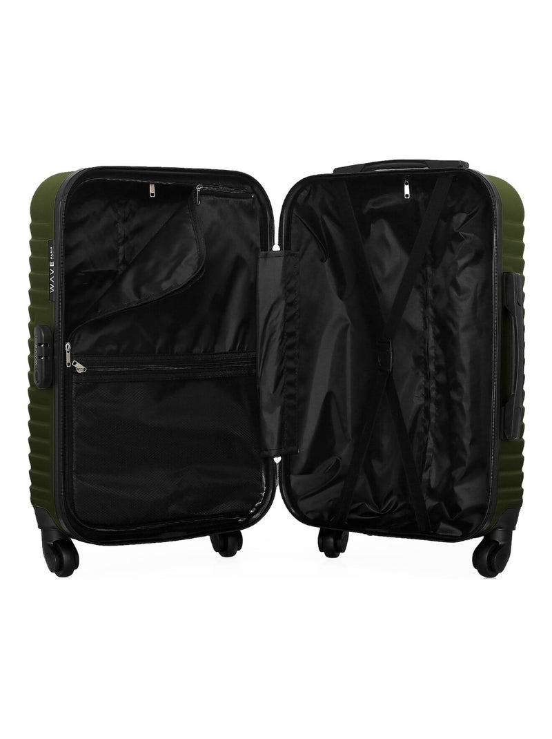WAVE PARIS - Valise Cabine LENA 55 cm 4 Roues Kaki - Kiabi