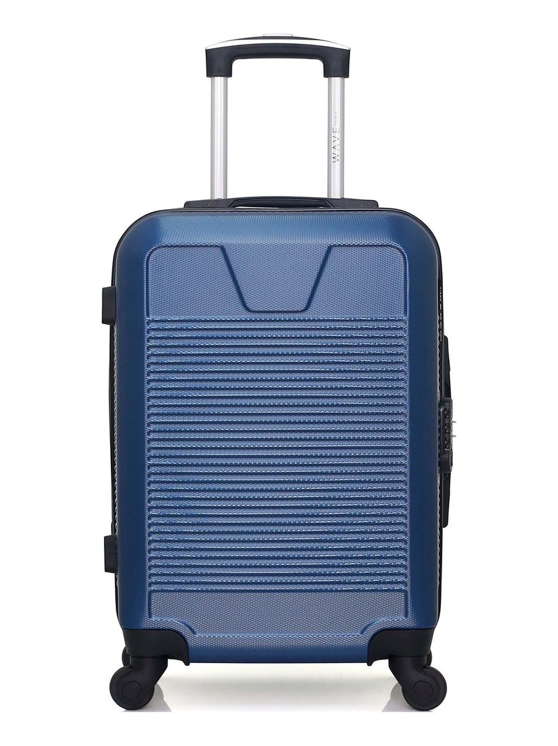 WAVE PARIS - Valise Cabine SELENGA 55 cm 4 Roues Bleu marine - Kiabi