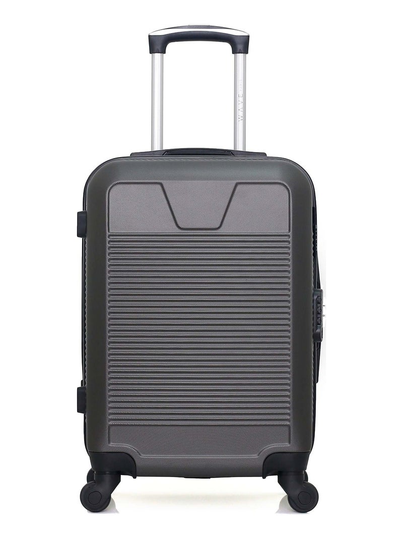 WAVE PARIS - Valise Cabine SELENGA 55 cm 4 Roues Gris foncé - Kiabi