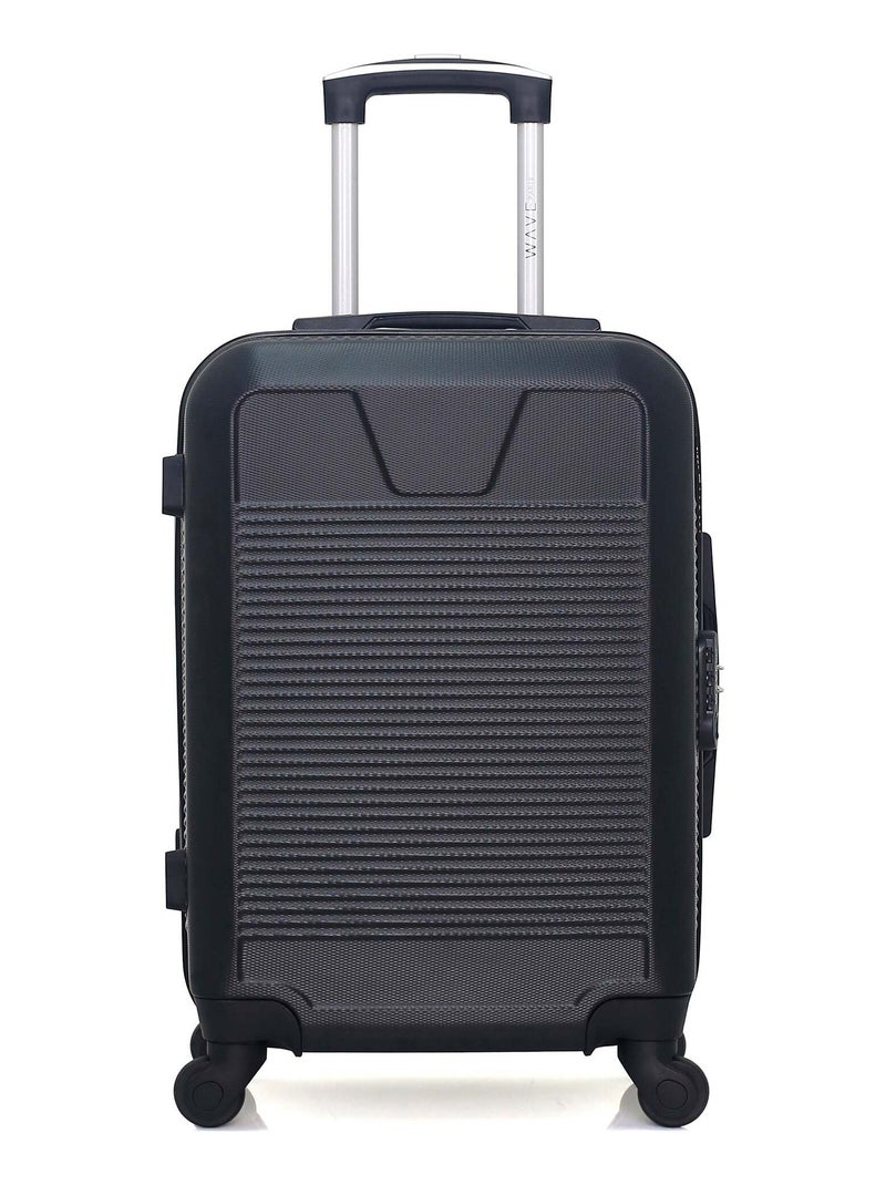 WAVE PARIS - Valise Cabine SELENGA 55 cm 4 Roues Noir - Kiabi