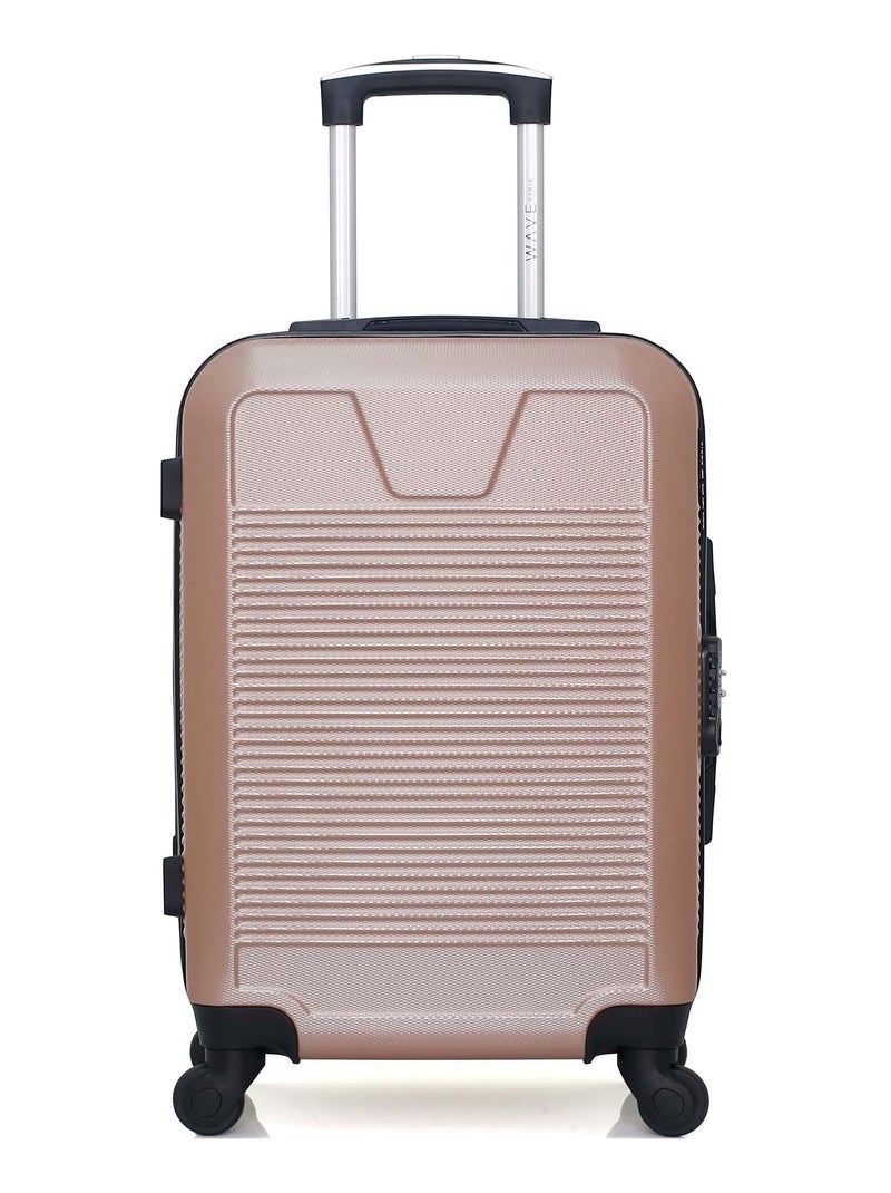 WAVE PARIS - Valise Cabine SELENGA 55 cm 4 Roues Rose clair - Kiabi