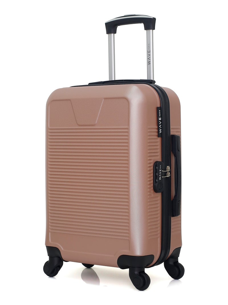 WAVE PARIS - Valise Cabine SELENGA Rose Métal - Kiabi