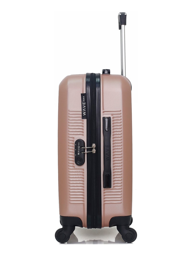 WAVE PARIS - Valise Cabine SELENGA Rose Métal - Kiabi