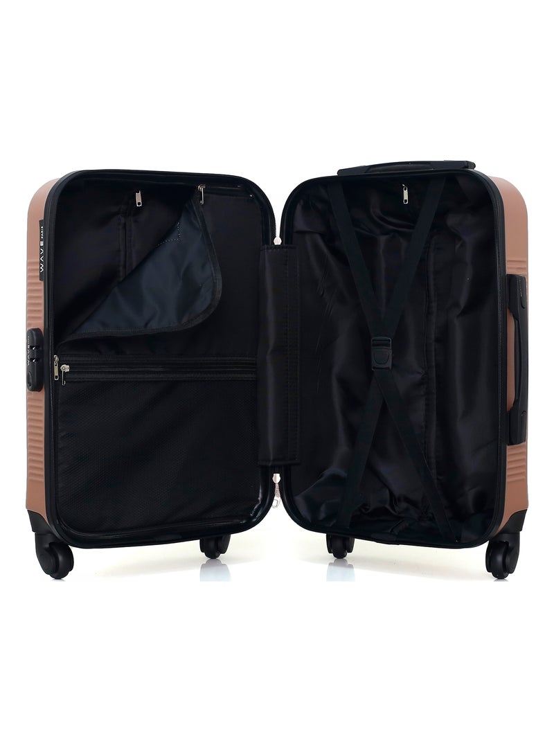 WAVE PARIS - Valise Cabine SELENGA Rose Métal - Kiabi