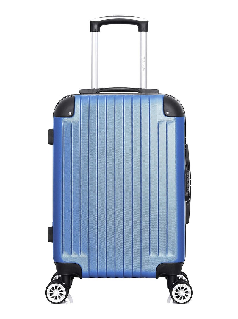 WAVE PARIS - Valise Cabine TAGE 55 cm 4 Roues Bleu clair - Kiabi