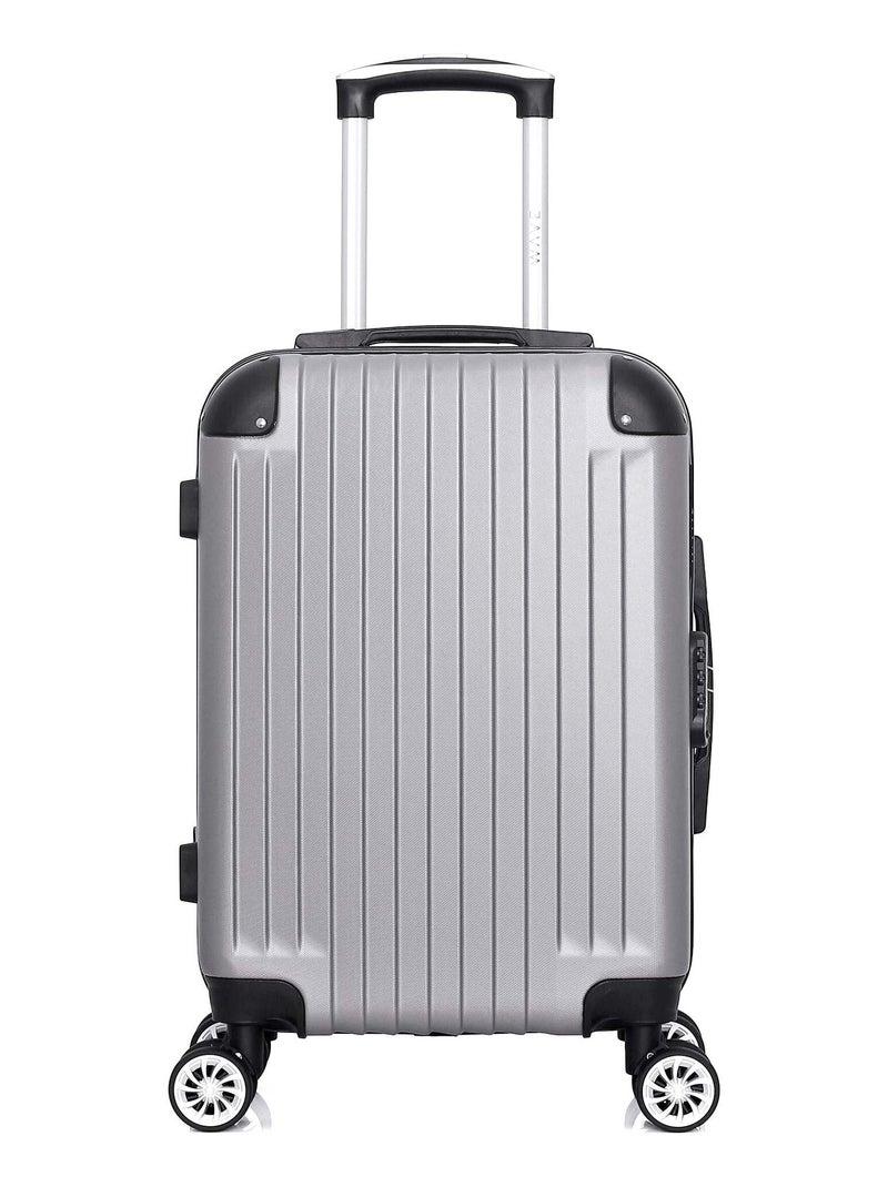 WAVE PARIS - Valise Cabine TAGE 55 cm 4 Roues Gris - Kiabi