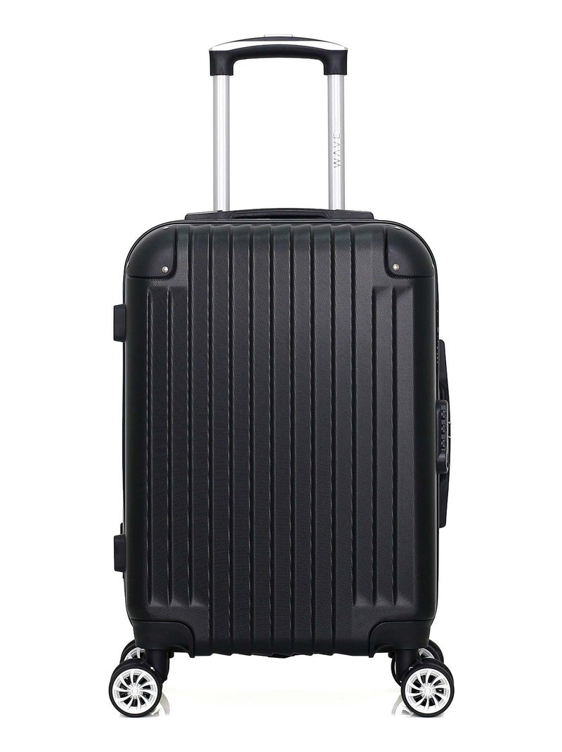WAVE PARIS - Valise Cabine TAGE 55 cm 4 Roues Noir - Kiabi