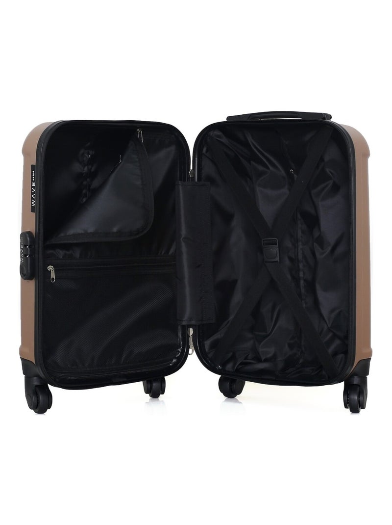 WAVE PARIS - Valise Cabine XS ELBE-E 50 cm 4 Roues Rose Métal - Kiabi