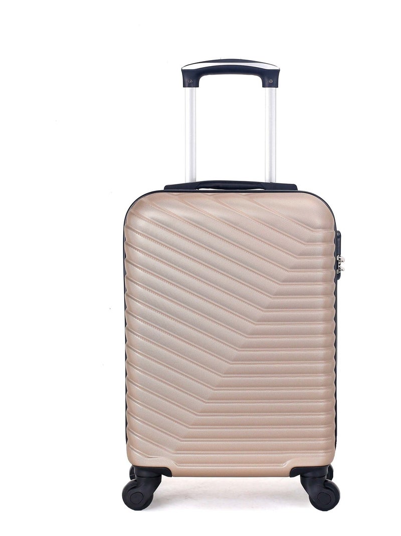 WAVE PARIS - Valise Cabine XS LENA-E 50 cm 4 Roues Beige - Kiabi