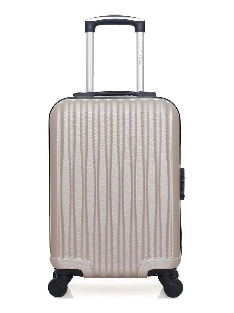 WAVE PARIS - Valise Cabine XS VOLGA-E 50 cm 4 Roues Beige - Kiabi