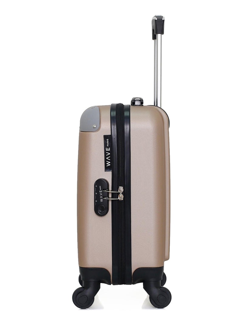 WAVE PARIS - Valise Cabine XXS CONGO 46 cm 4 Roues Beige - Kiabi
