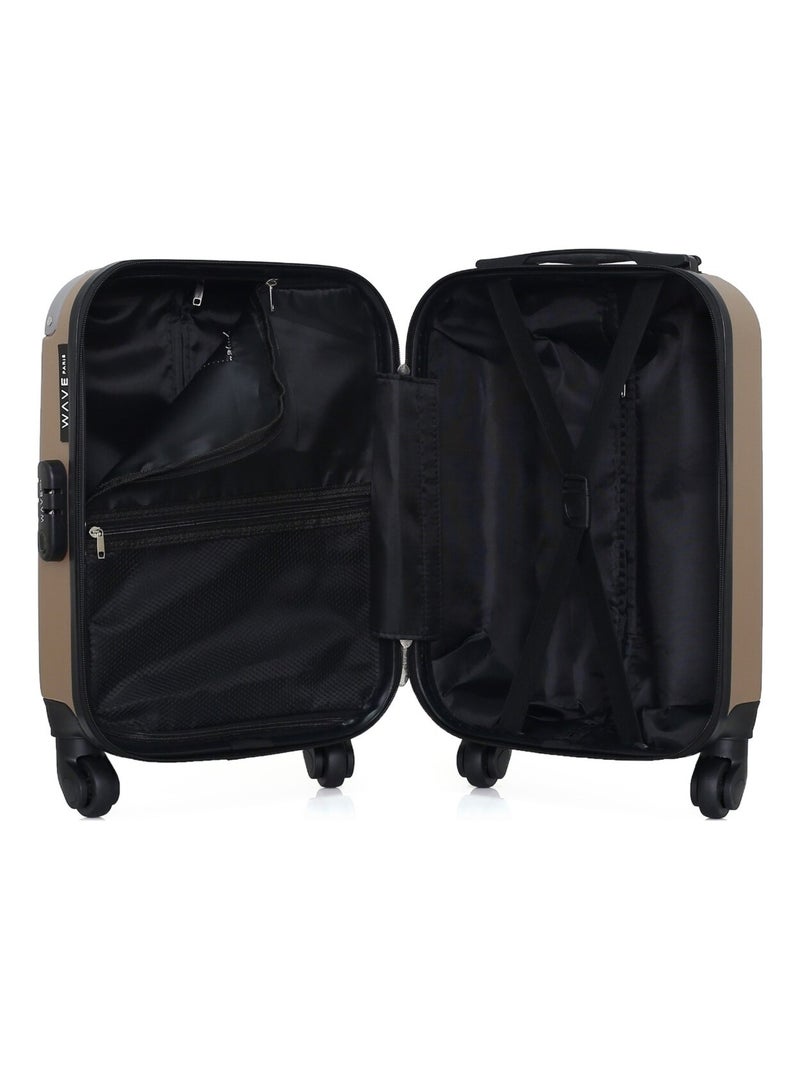 WAVE PARIS - Valise Cabine XXS CONGO 46 cm 4 Roues Beige - Kiabi