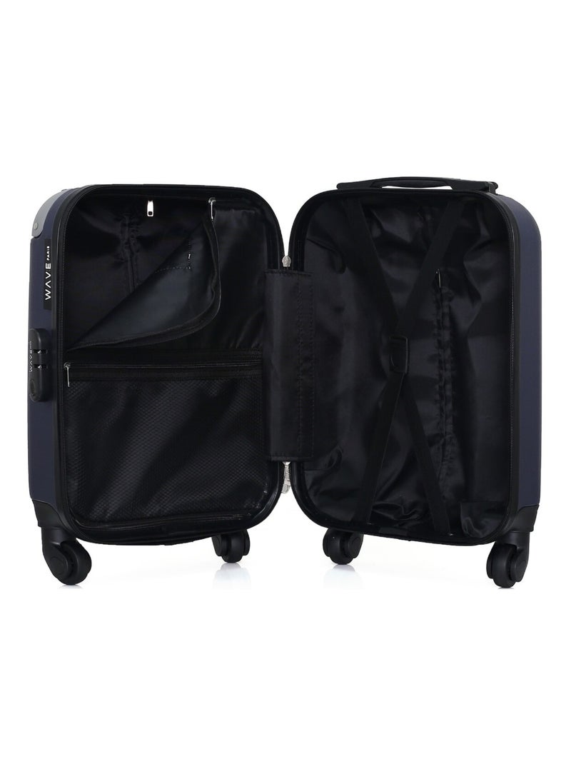 WAVE PARIS - Valise Cabine XXS CONGO 46 cm 4 Roues Bleu Bleu marine - Kiabi