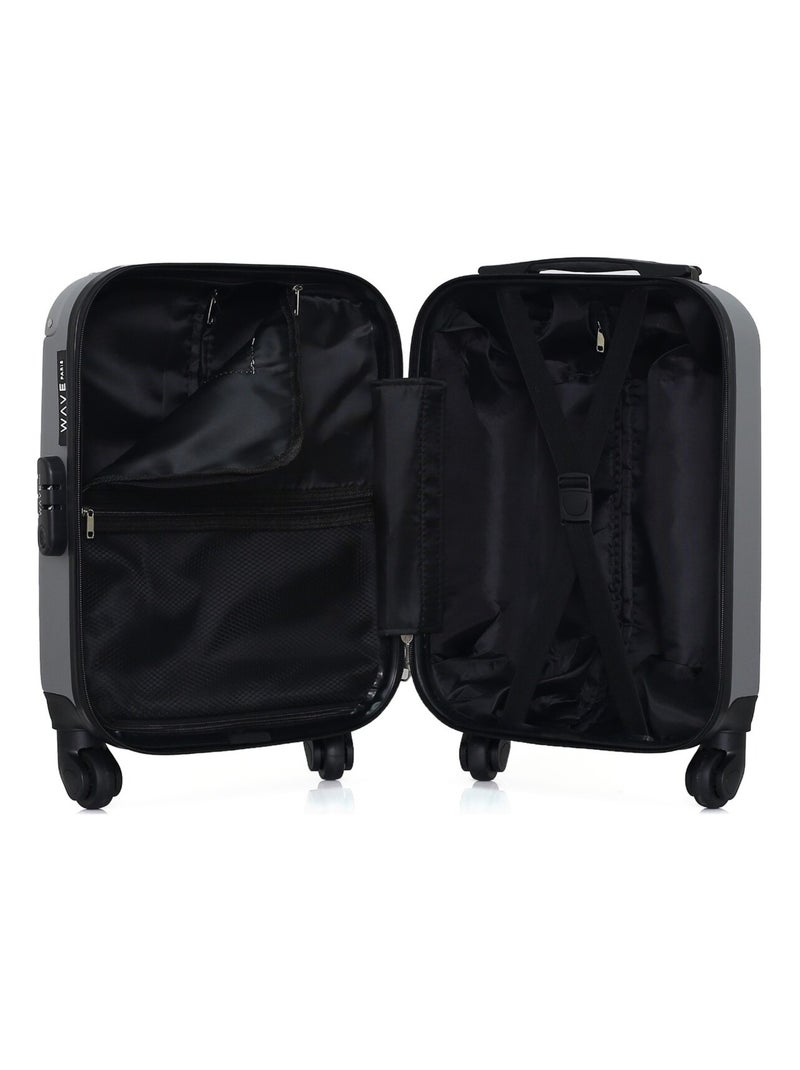WAVE PARIS - Valise Cabine XXS CONGO 46 cm 4 Roues Gris - Kiabi