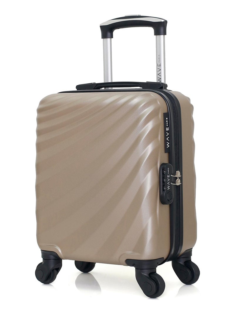 WAVE PARIS - Valise Cabine XXS DANUBE 46 cm 4 Roues Beige - Kiabi