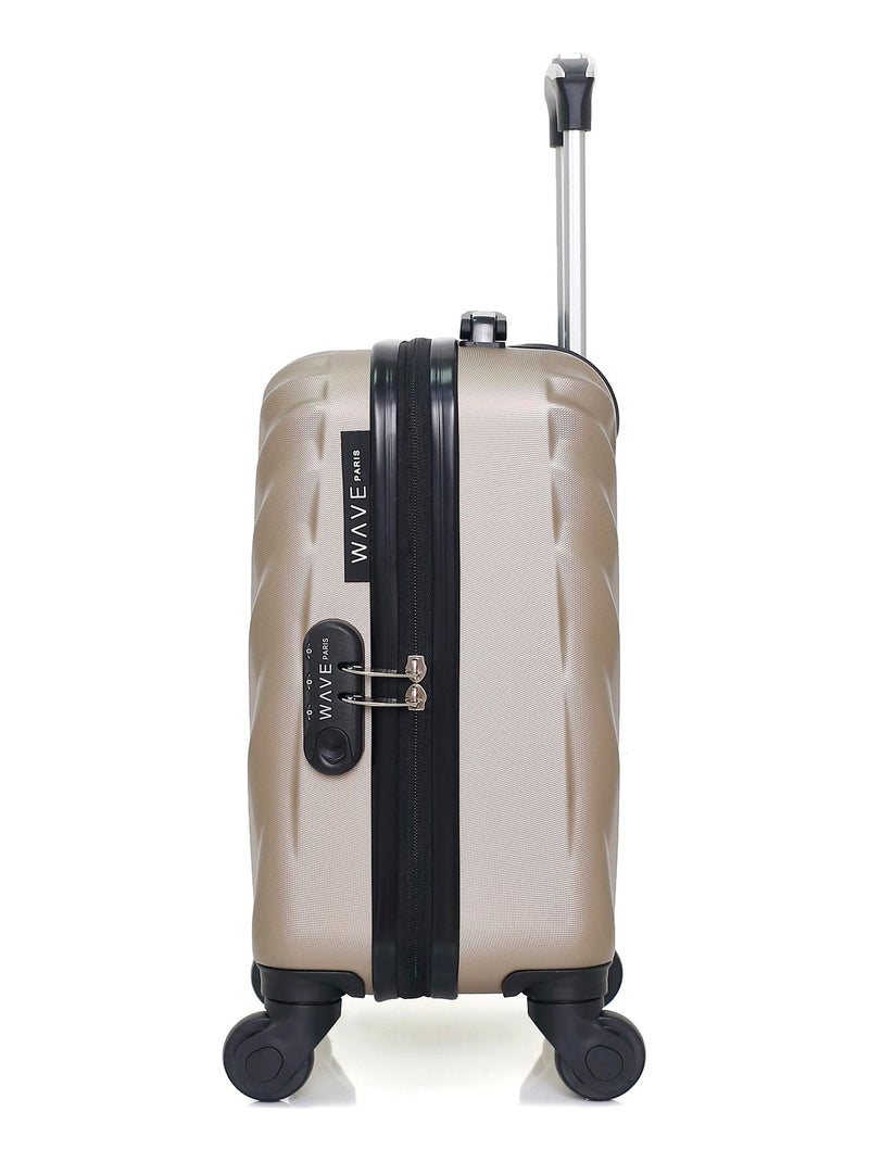 WAVE PARIS - Valise Cabine XXS DANUBE 46 cm 4 Roues Beige - Kiabi