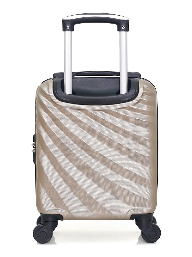 WAVE PARIS - Valise Cabine XXS DANUBE 46 cm 4 Roues Beige - Kiabi