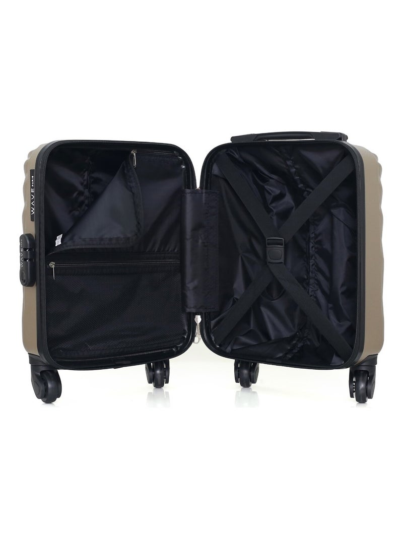 WAVE PARIS - Valise Cabine XXS DANUBE 46 cm 4 Roues Beige - Kiabi