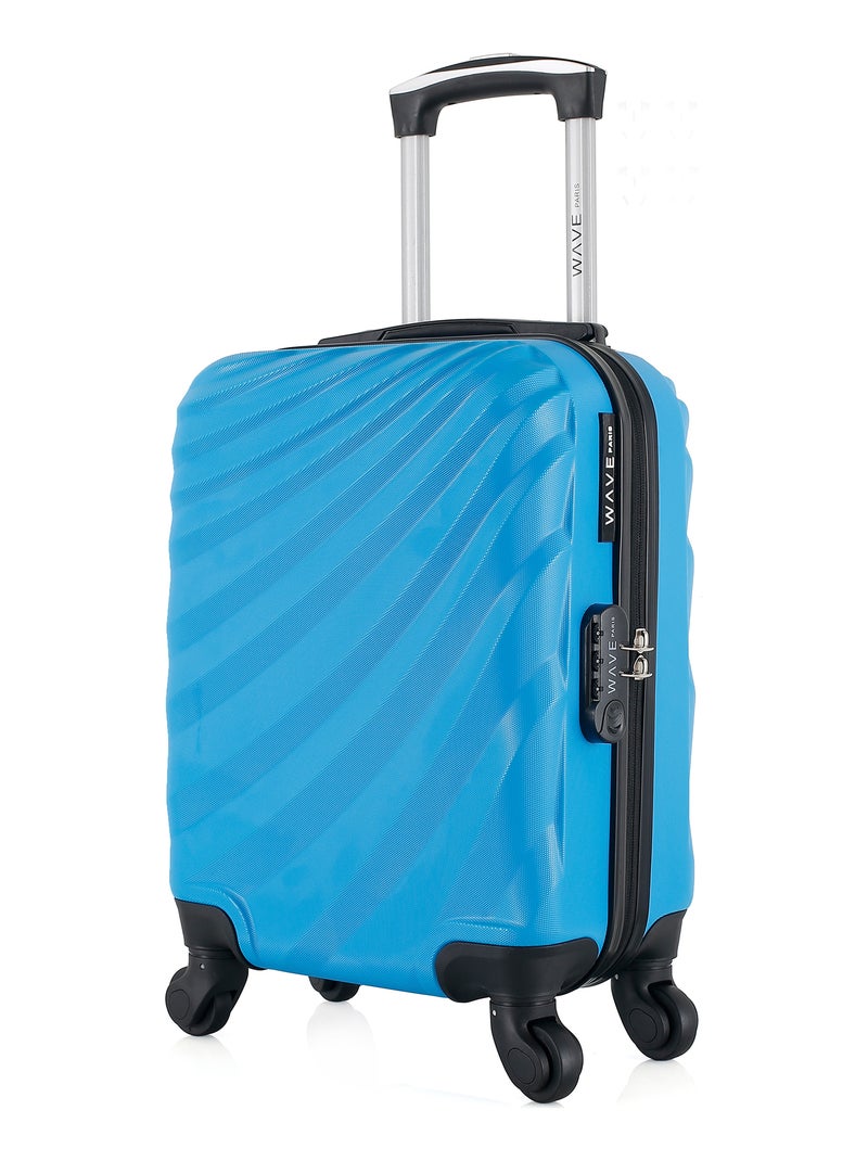 WAVE PARIS - Valise Cabine XXS DANUBE 46 cm 4 Roues Bleu - Kiabi