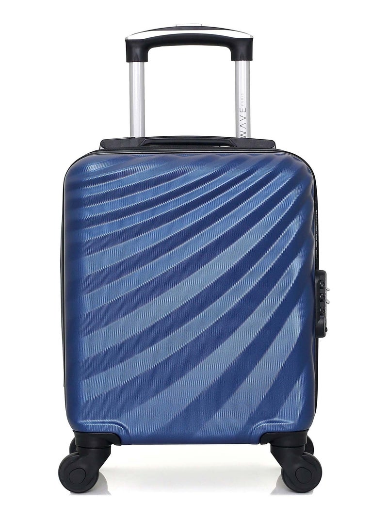 WAVE PARIS - Valise Cabine XXS DANUBE 46 cm 4 Roues Bleu marine - Kiabi