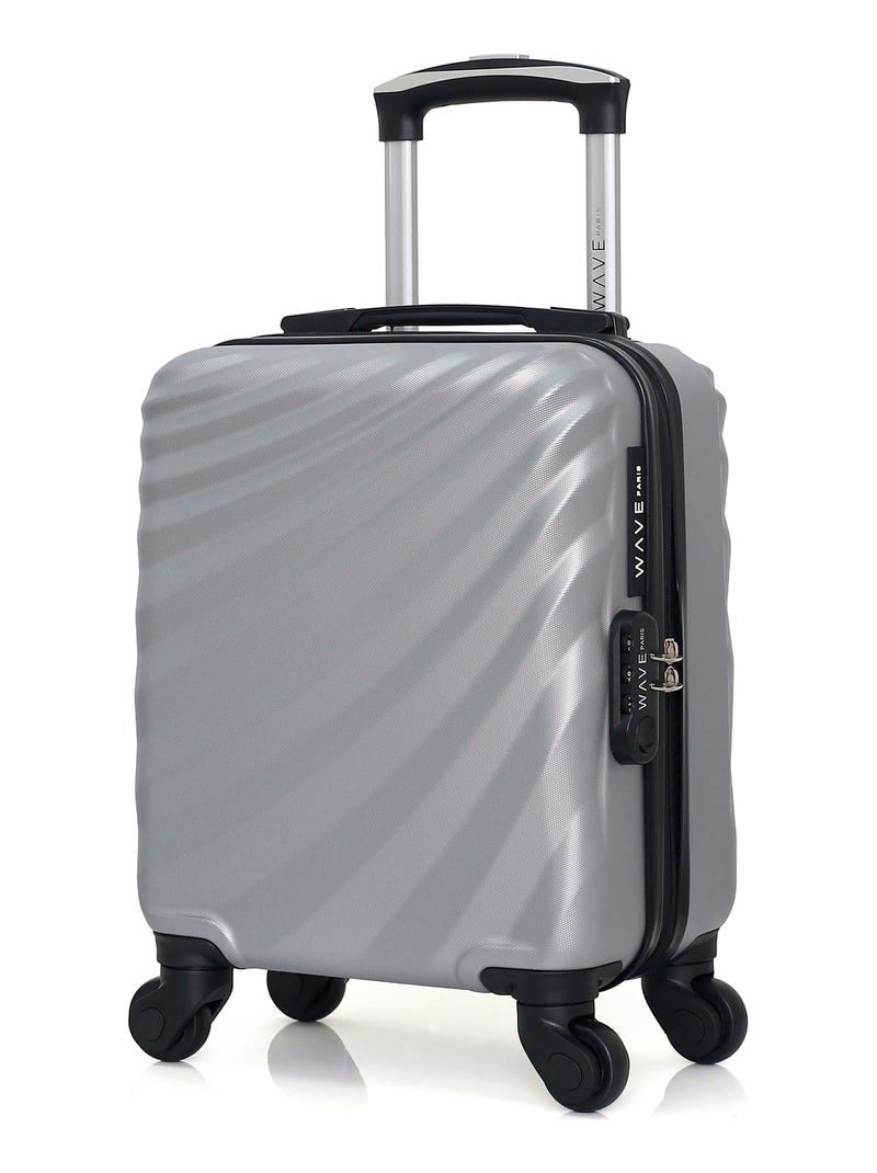 WAVE PARIS - Valise Cabine XXS DANUBE 46 cm 4 Roues Gris - Kiabi