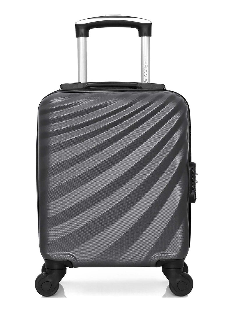 WAVE PARIS - Valise Cabine XXS DANUBE 46 cm 4 Roues Gris foncé - Kiabi