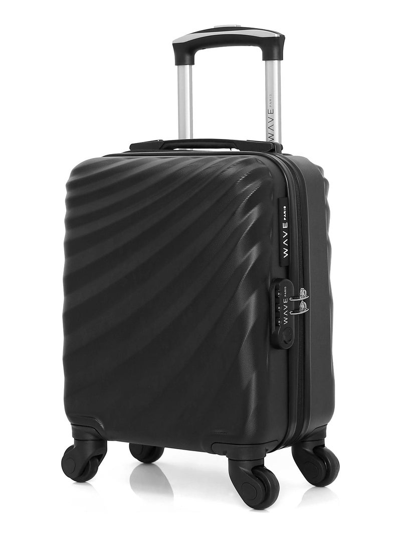 WAVE PARIS - Valise Cabine XXS DANUBE 46 cm 4 Roues Noir - Kiabi