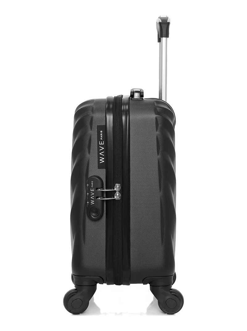 WAVE PARIS - Valise Cabine XXS DANUBE 46 cm 4 Roues Noir - Kiabi