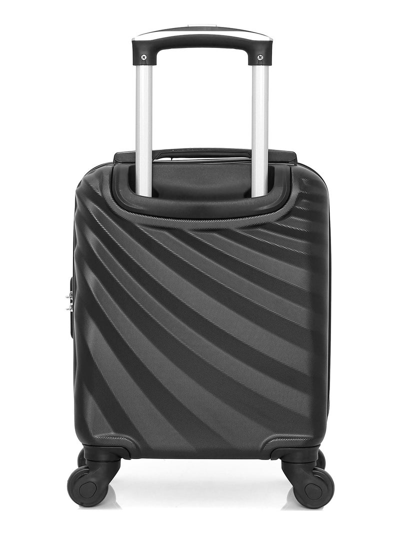 WAVE PARIS - Valise Cabine XXS DANUBE 46 cm 4 Roues Noir - Kiabi