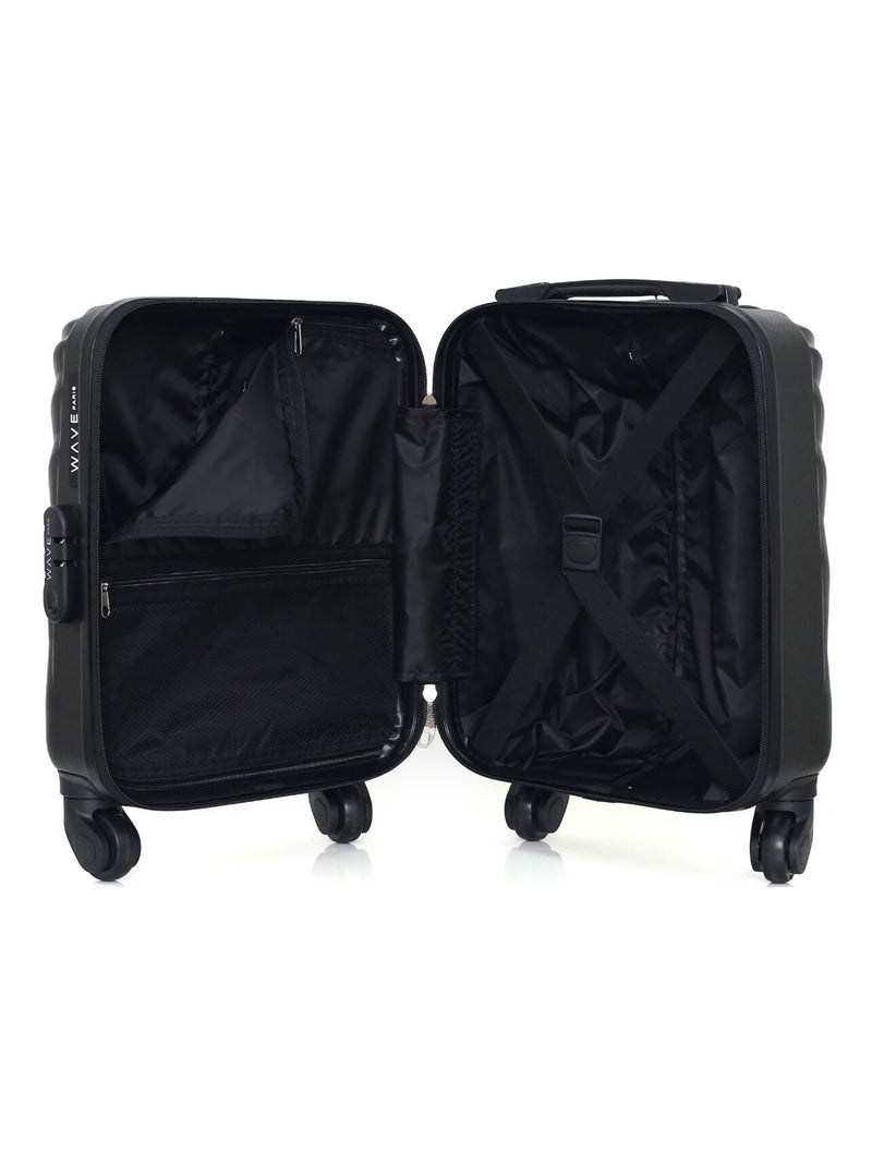 WAVE PARIS - Valise Cabine XXS DANUBE 46 cm 4 Roues Noir - Kiabi